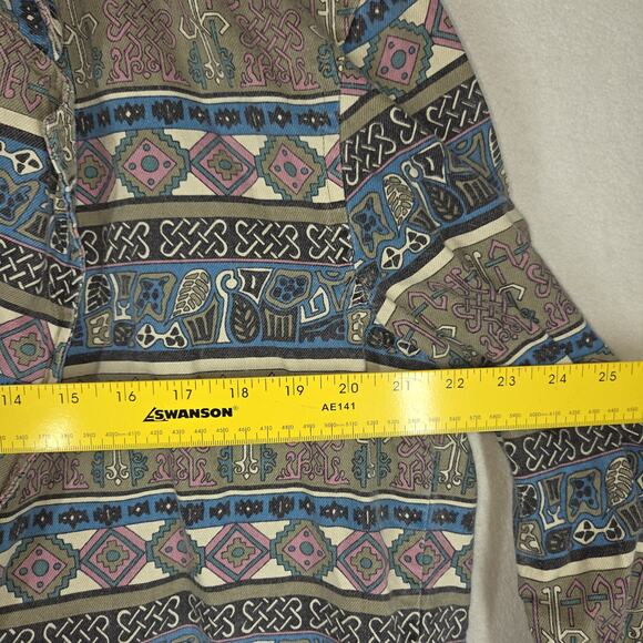 Vintage Chicos Womens Blazer Jacket Large Pockets Business Grandma Aztec Western - Picture 5 of 11